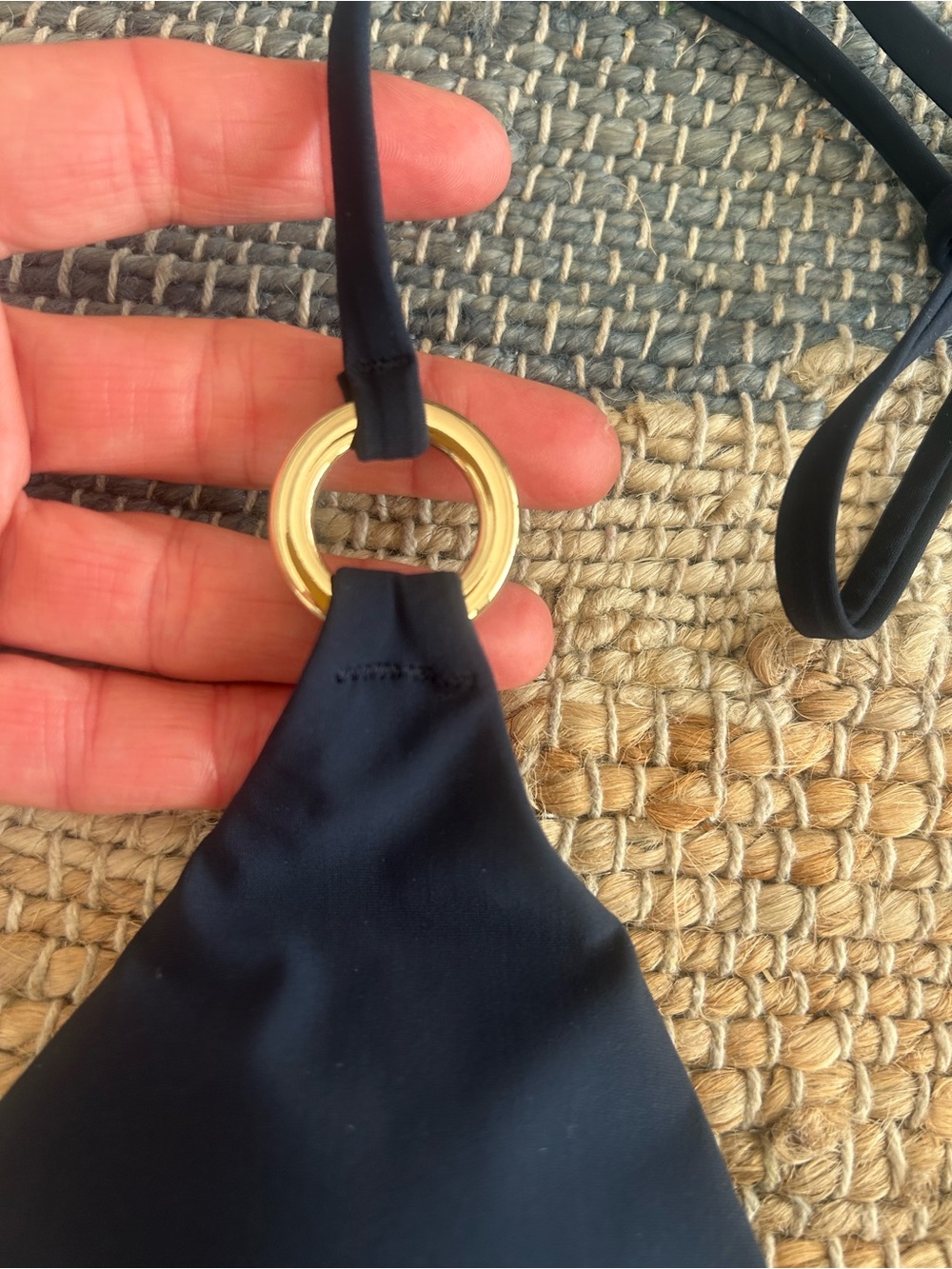 Reiss Deep Navy V-Neck Halter One-Piece Swimsuit - Picture 6 of 13